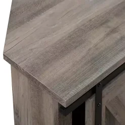 Outlet Kirklands Home Sliding Barn Doors Corner TV Stand Gray