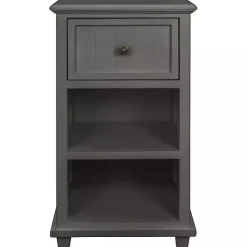 New Kirklands Home Slim Wooden 2-Shelf Side Table Gray