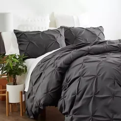 Best Kirklands Home Soft Pinched 3-pc. Queen Duvet Cover Set Gray