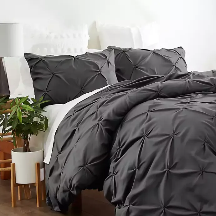 Best Kirklands Home Soft Pinched 3-pc. Queen Duvet Cover Set Gray