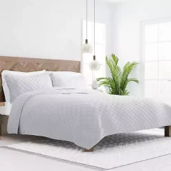 Outlet Kirklands Home Stitched Diamond 2-pc. Twin Quilt Set Gray