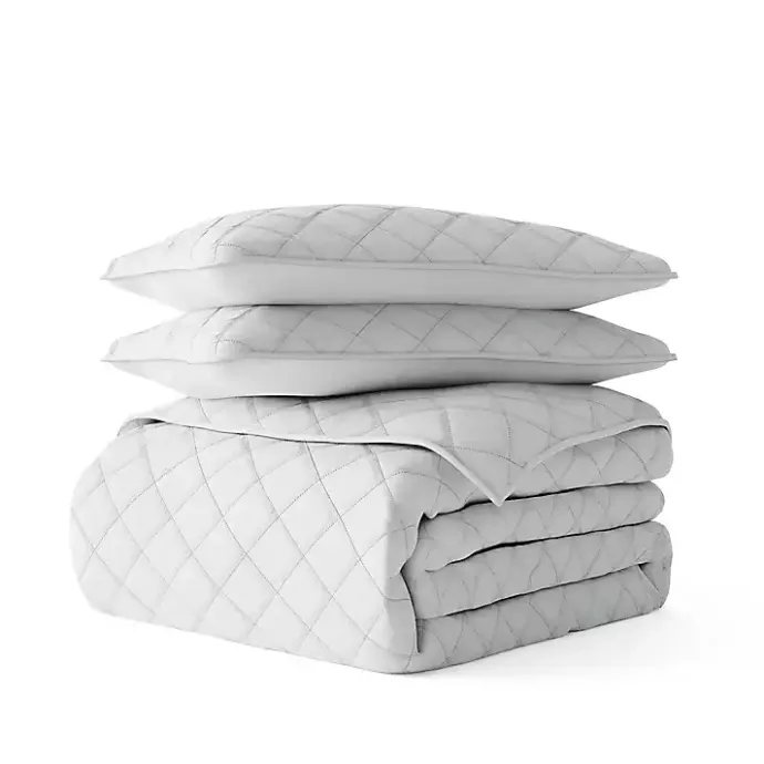 Sale Kirklands Home Stitched Diamond 3-pc. King Quilt Set Gray