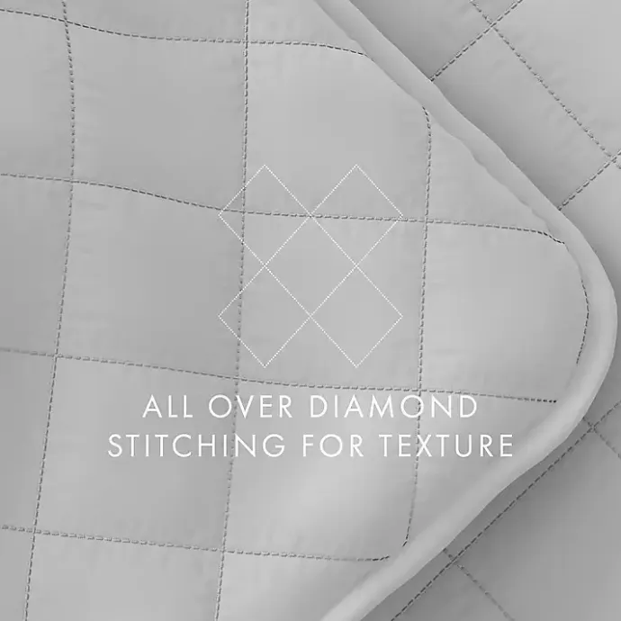 Sale Kirklands Home Stitched Diamond 3-pc. King Quilt Set Gray