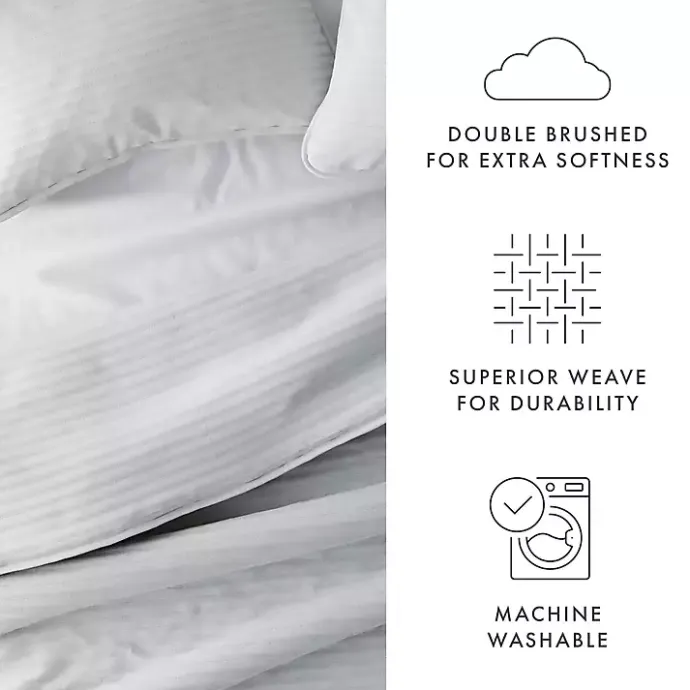 Online Kirklands Home Stitched Stripes 3-pc. Queen Quilt Set Gray