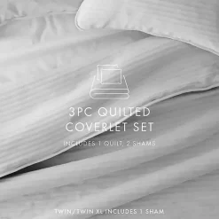 Online Kirklands Home Stitched Stripes 3-pc. Queen Quilt Set Gray