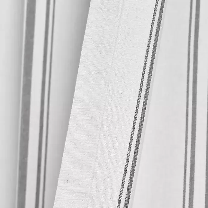 Outlet Kirklands Home Stripe Farmhouse Curtain Panel Set, 95 in. Gray
