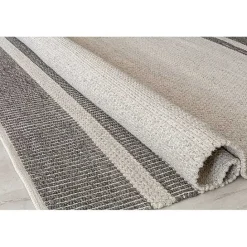 Best Kirklands Home Gray Striped Border Area Rug