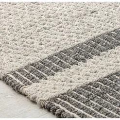 Best Kirklands Home Gray Striped Border Area Rug