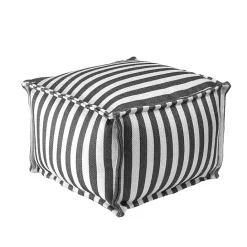 Online Kirklands Home Striped Outdoor Pouf Gray