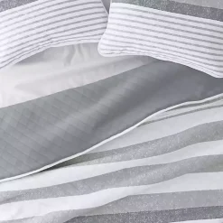 Hot Kirklands Home Gray Striped Reversible 3-pc. Queen Quilt Set