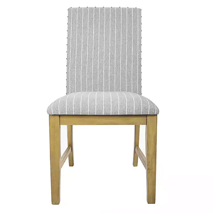 Discount Kirklands Home Stripes Nailhead Dining Chairs, Set of 2 Gray