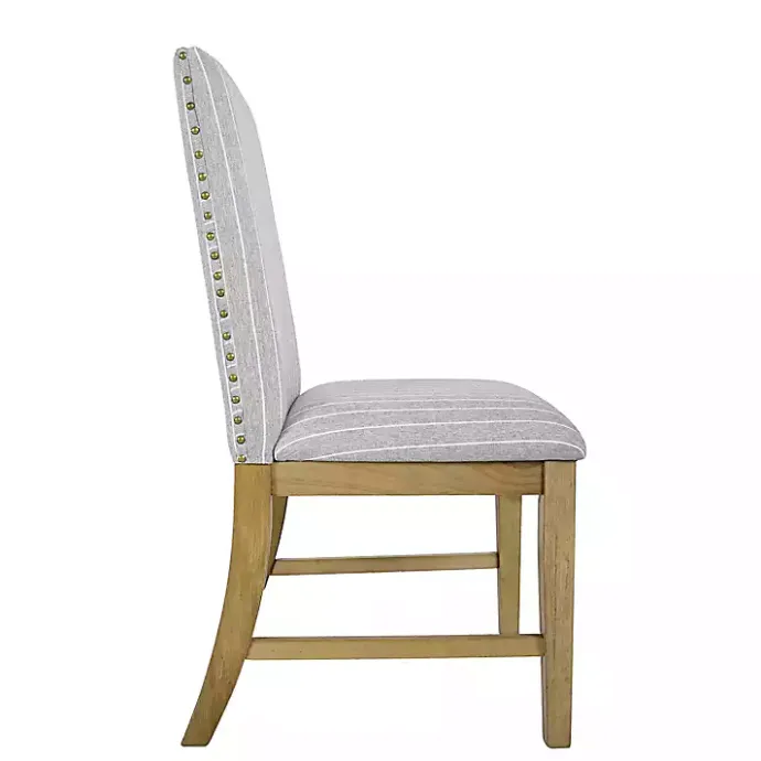 Discount Kirklands Home Stripes Nailhead Dining Chairs, Set of 2 Gray