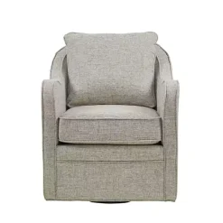 Best Kirklands Home Swivel Upholstered Wide Seat Accent Chair Gray