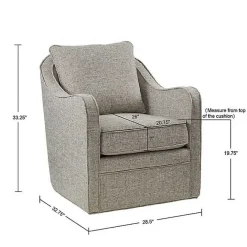 Best Kirklands Home Swivel Upholstered Wide Seat Accent Chair Gray