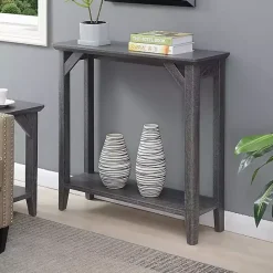 Hot Kirklands Home Tapered Legs Rustic Console Table Gray