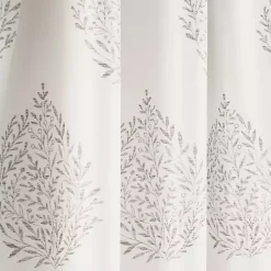 Discount Kirklands Home Gray Teardrop Leaves Curtain Panel Set, 95 in.