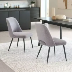 Best Kirklands Home Teddy Upholstered Dining Chairs, Set of 2 Gray