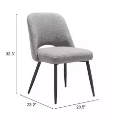 Best Kirklands Home Teddy Upholstered Dining Chairs, Set of 2 Gray