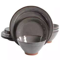 New Kirklands Home Terracotta 12-pc. Dinnerware Set Gray