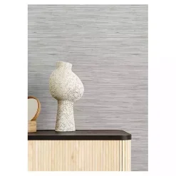 New Kirklands Home Textured Grassweave Peel & Stick Wallpaper Gray