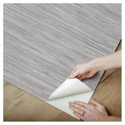 New Kirklands Home Textured Grassweave Peel & Stick Wallpaper Gray