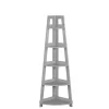 Online Kirklands Home Gray 5-Tier Corner Ladder Bookshelf