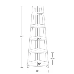 Online Kirklands Home Gray 5-Tier Corner Ladder Bookshelf