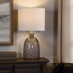 Sale Kirklands Home Tinted Glass Jar Table Lamp Gray