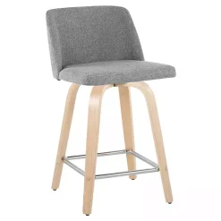 Online Kirklands Home Torino Upholstered Counter Stools, Set of 2 Gray