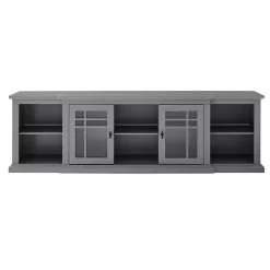 Sale Kirklands Home Transitional Breakfront 2-Door Media Console Gray