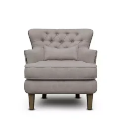 Clearance Kirklands Home Tufted Armchair with Lumbar Pillow Gray