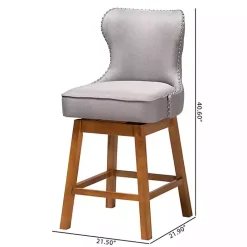 New Kirklands Home Tufted Back Swivel Counter Stools, Set of 2 Gray