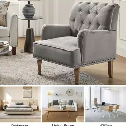 Hot Kirklands Home Tufted Britt Accent Chair Gray