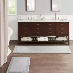 New Kirklands Home Tufted Reversible Bath Runner Gray