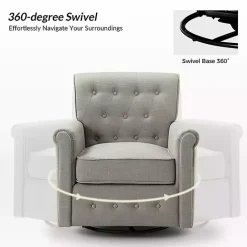 Sale Kirklands Home Tufted Swivel Armchair Gray