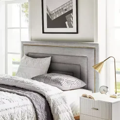 Online Kirklands Home Tufted Upholstered Adjustable Queen Headboard Gray
