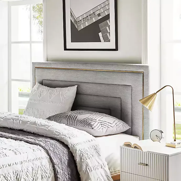 Online Kirklands Home Tufted Upholstered Adjustable Queen Headboard Gray