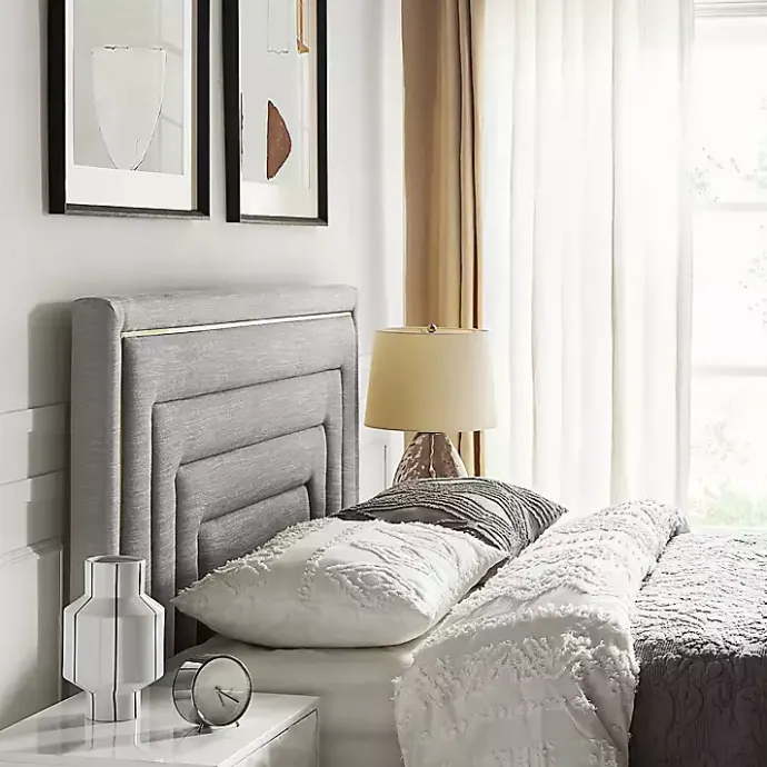 Online Kirklands Home Tufted Upholstered Adjustable Queen Headboard Gray