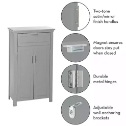 Discount Kirklands Home Two-Door Top Shelf Cabinet Gray