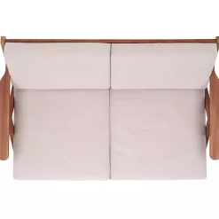 Kirklands Home Upholstered Acacia Wood Outdoor Loveseat Gray