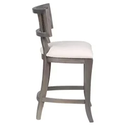 Kirklands Home Gray Upholstered Farmhouse Counter Stool