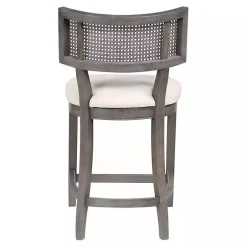 Kirklands Home Gray Upholstered Farmhouse Counter Stool