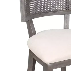 Kirklands Home Gray Upholstered Farmhouse Counter Stool