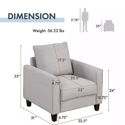 Best Kirklands Home Upholstered Jorden Accent Chair Gray
