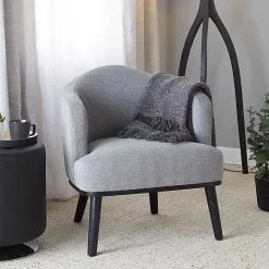Kirklands Home Upholstered Midcentury Modern Accent Chair Gray