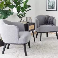 Kirklands Home Upholstered Midcentury Modern Accent Chair Gray