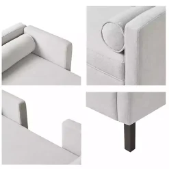Clearance Kirklands Home Upholstered Modern Split Back Bench Gray