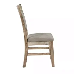 Hot Kirklands Home Upholstered Rustic Dining Chairs, Set of 2 Gray