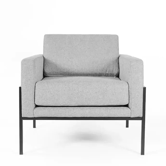 Discount Kirklands Home Upholstered Square Accent Chair Gray