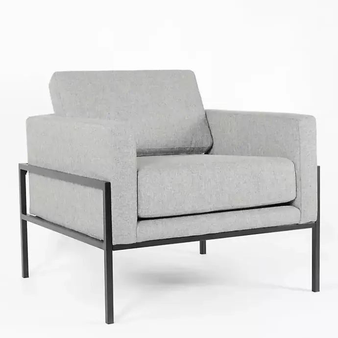 Discount Kirklands Home Upholstered Square Accent Chair Gray
